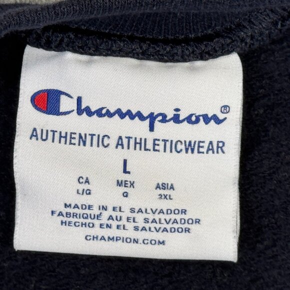 Wilkes University Sweatshirt Mens Large L Navy Blue Champion Crewneck Pullover - Picture 3 of 8